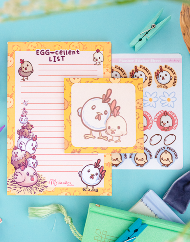Chicken Stationery Gift Set – Mini Planner Bundle