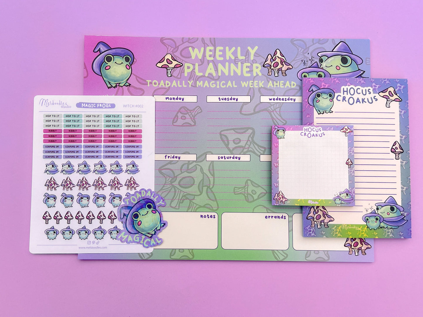 Frog Witch Stationery Gift Set – Hoakus Croakus Deluxe Planner & Sticker Bundle