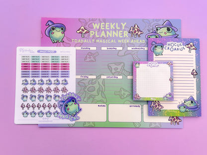 Frog Witch Stationery Gift Set – Hoakus Croakus Deluxe Planner & Sticker Bundle