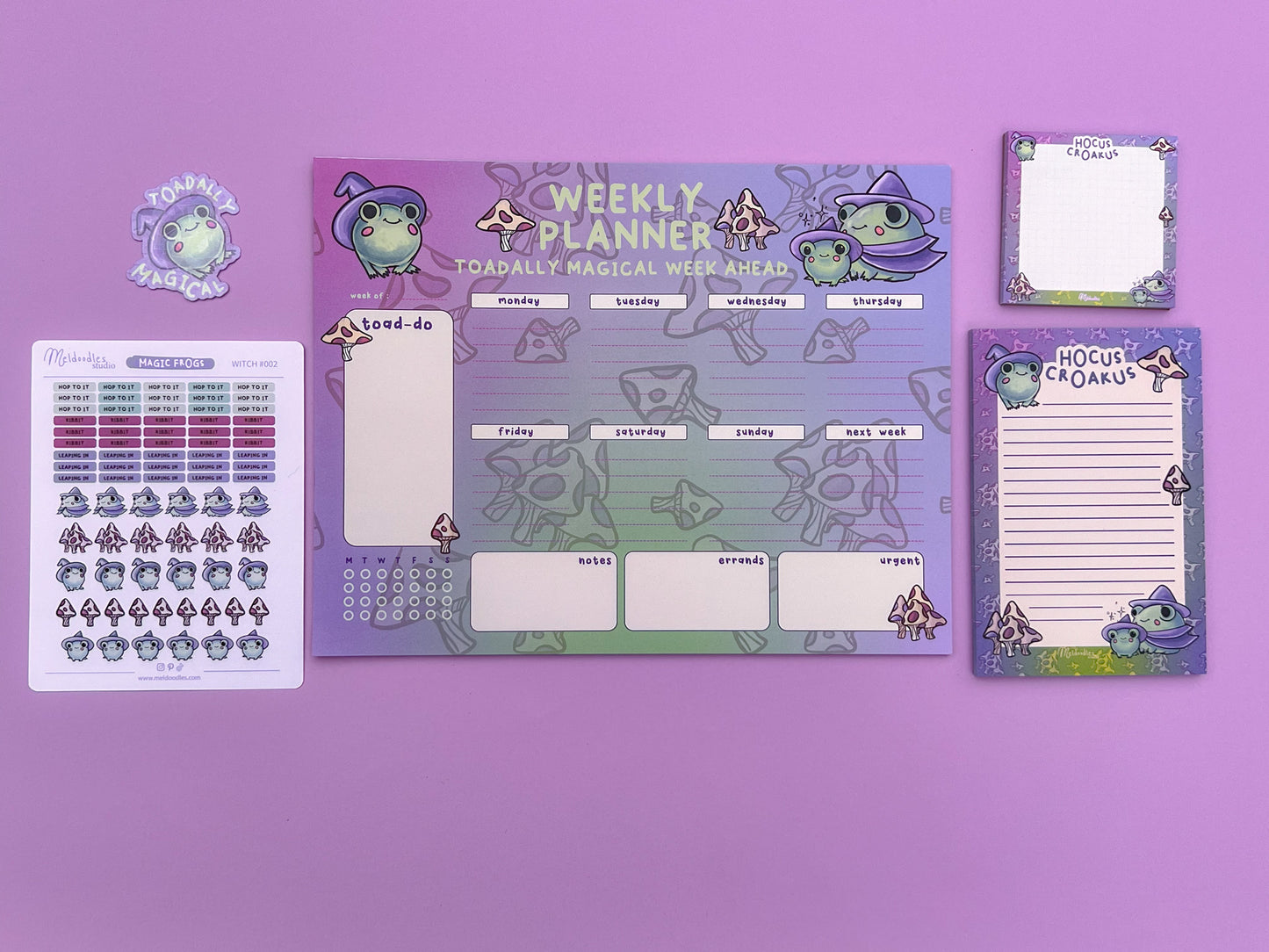 Frog Witch Stationery Gift Set – Hoakus Croakus Deluxe Planner & Sticker Bundle