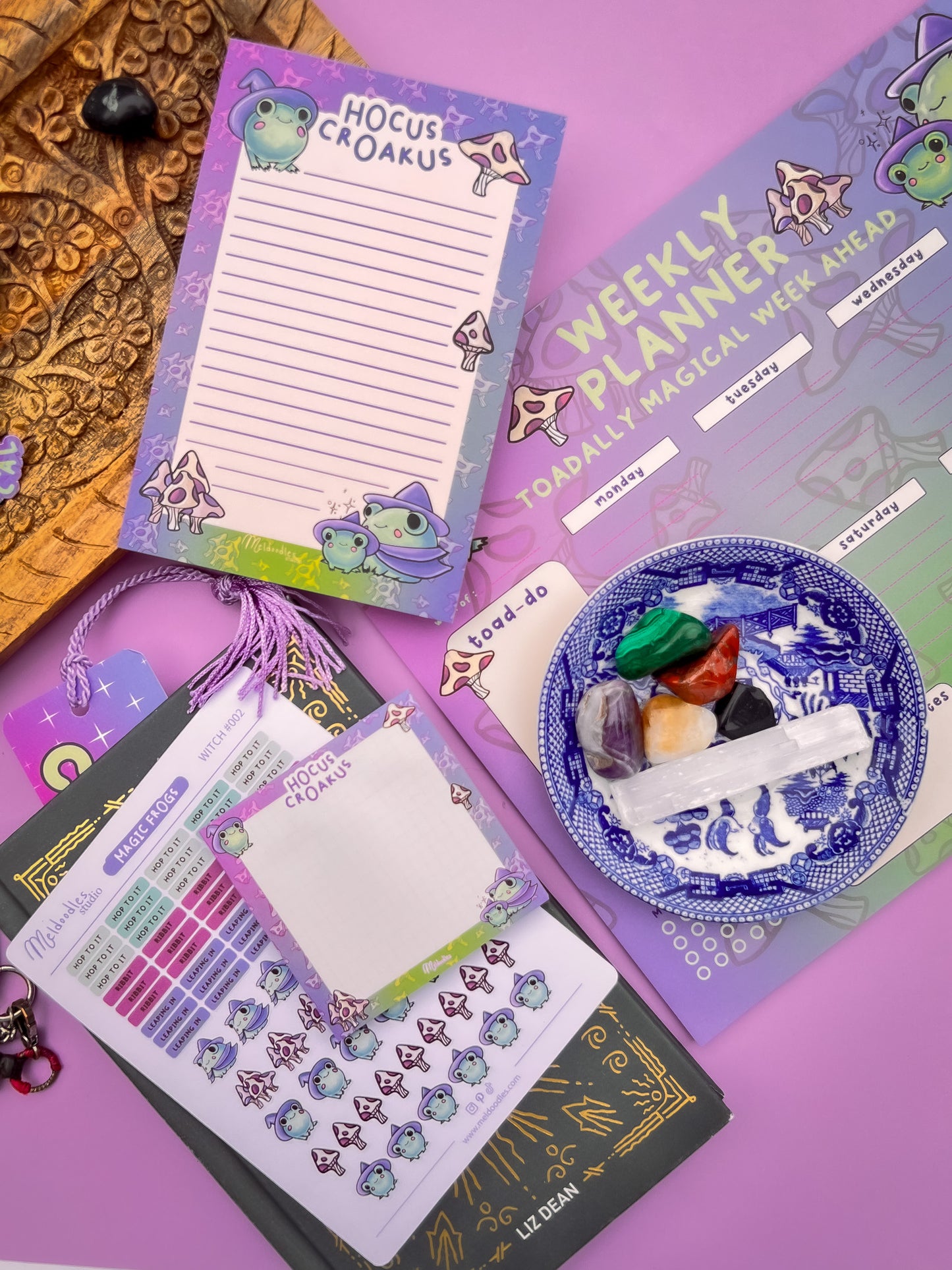 Frog Witch Stationery Gift Set – Hoakus Croakus Deluxe Planner & Sticker Bundle