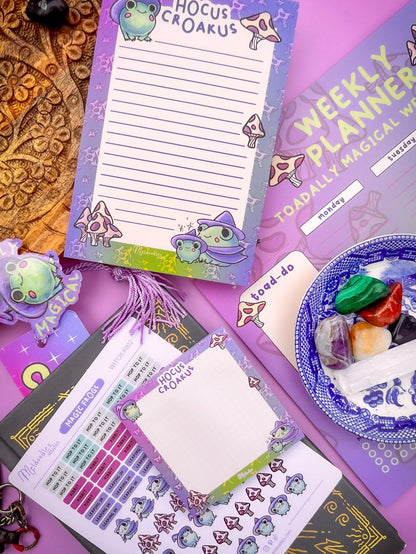 Frog Witch Stationery Gift Set – Hoakus Croakus Deluxe Planner & Sticker Bundle