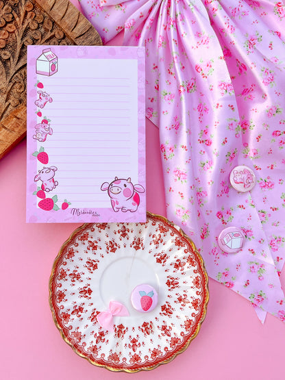 Strawberry Milk Cow Stationery Gift Set – Deluxe Planner & Sticker Bundle