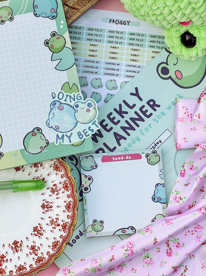 Cute Frog Stationery Gift Set – Deluxe Planner & Sticker Bundle