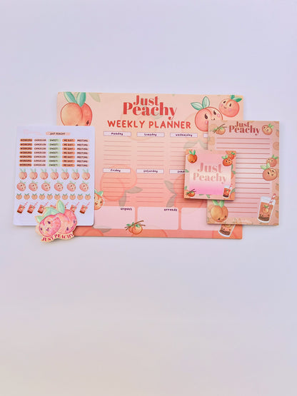 Peach Stationery Gift Set – Just Peachy Deluxe Planner & Sticker Bundle