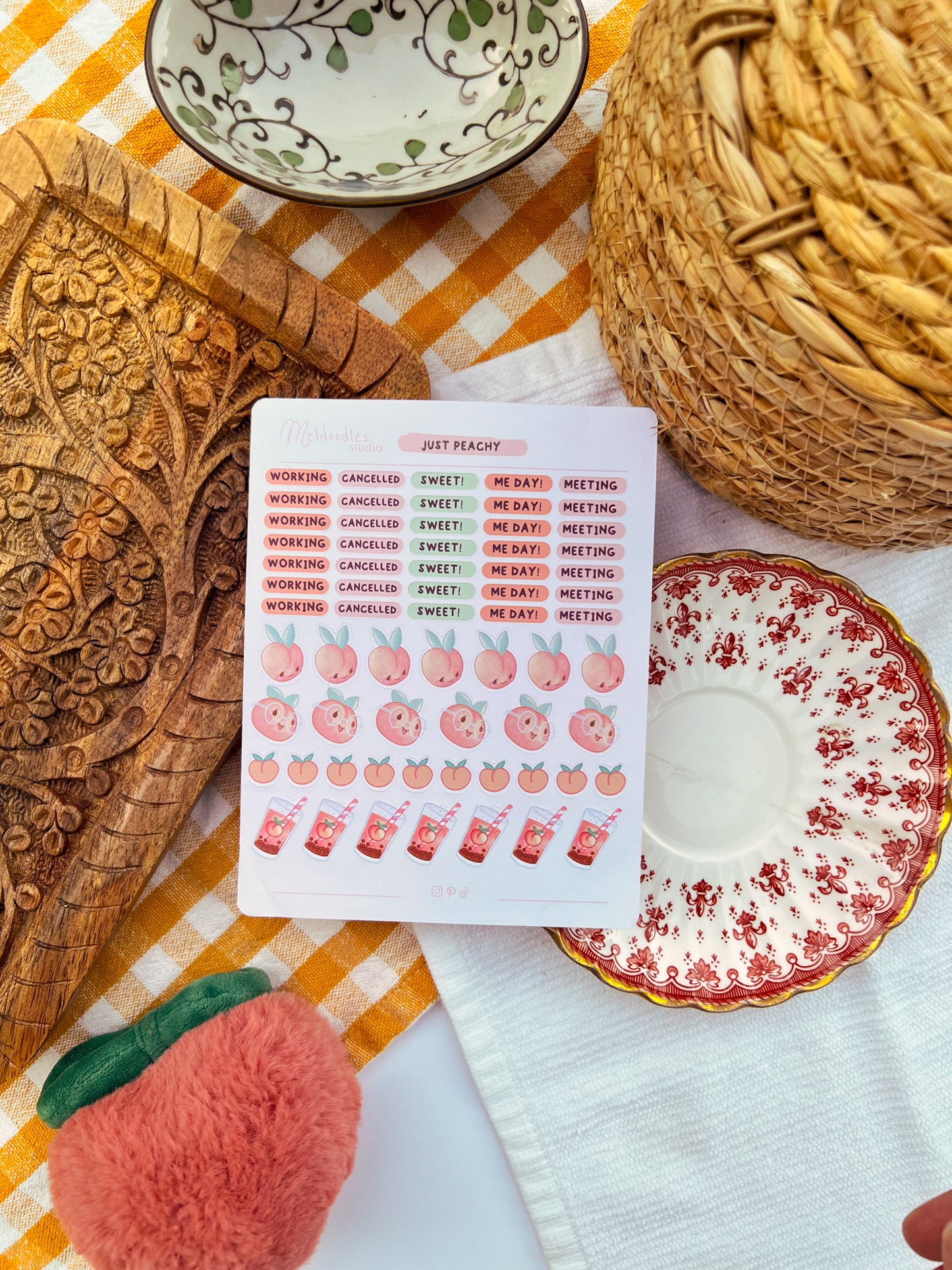 Peach Stationery Gift Set – Just Peachy Deluxe Planner & Sticker Bundle