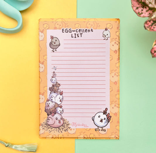 Eggcellent Chicken Notepad By Meldoodles