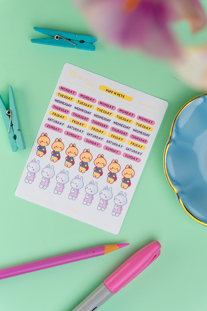 Puff & Pete Stationery Gift Set - Mini Planner Bundle