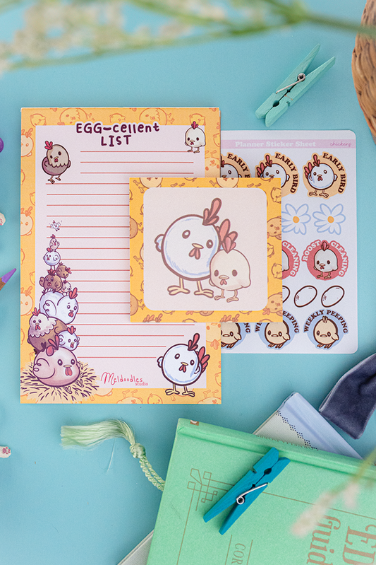 Chicken Stationery Gift Set – Mini Planner Bundle