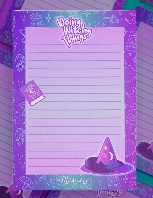 Doing Witchy Things Notepad By Meldoodles