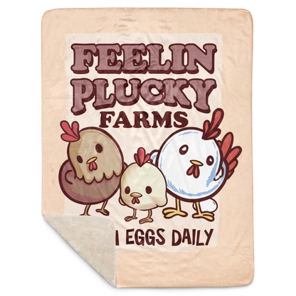 Feelin Plucky Farm Throw Blanket
